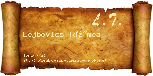 Lejbovics Tímea névjegykártya
